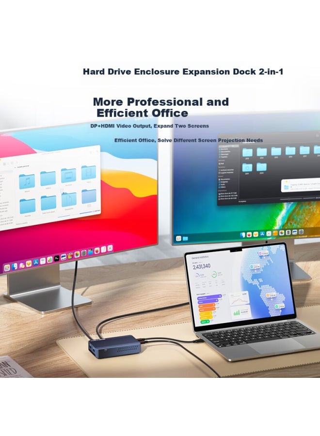 Acasis Thunderbolt 3 Expansion Dock, Nvme M.2 Portable Hard Drive Enclosure, Ultra Hd 8k Thunderbolt Converter, Compatible With Laptops, Thunderbolt 3 Expansion Dock Tbu405plus-h - Image 2