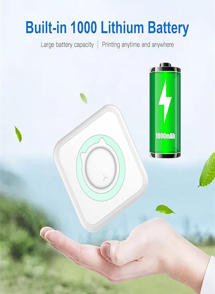 Comes with 13 rolls of paper, thermal label printer, portable mini photo printer, rechargeable bluetooth inkless printer for Android and iOS smartphones - Image 4