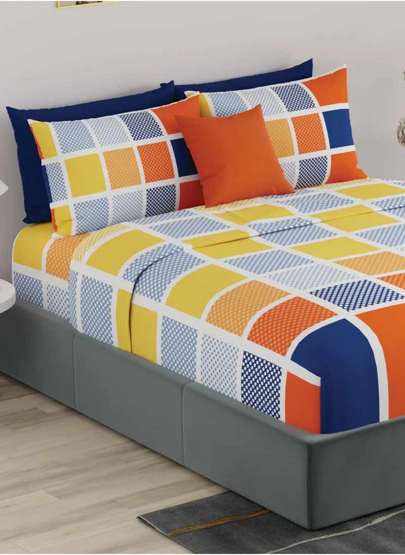 يونايتد كولورز أوف بينتيون United colors of Benetton Rainbow 210 TC Fitted sheet with 2 pillow covers