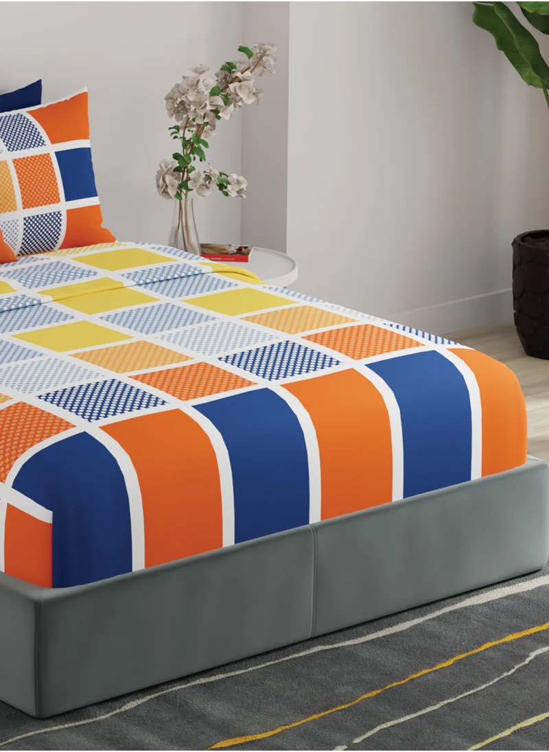 يونايتد كولورز أوف بينتيون United colors of Benetton Rainbow 210 TC Fitted sheet with 2 pillow covers
