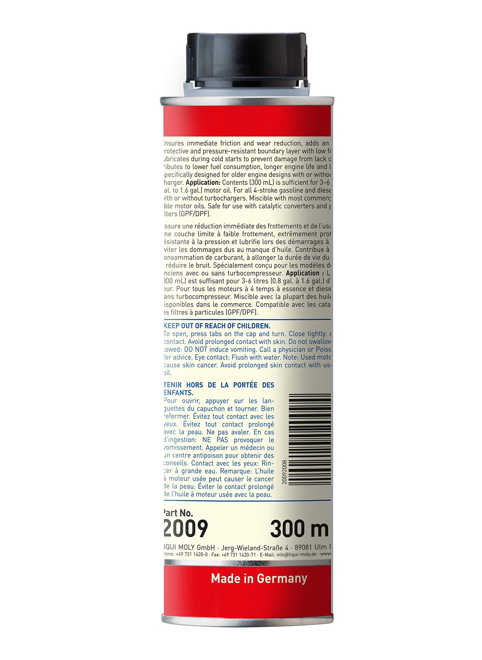 LIQUI MOLY Liqui Moly MoS2 Anti-Friction Engine Treatment | 300 ml | Oil additive | SKU: 2009  - Image 2