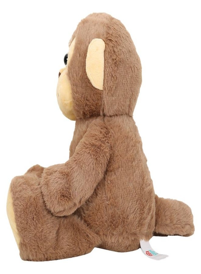 STRIDERS Monkey Plush Soft Toy Baby - Brown 14" | Cute Stuffed Animal for Kids | Huggable Cuddly Monkey for Girls & Boys | Soft Plush for Playtime - Image 3
