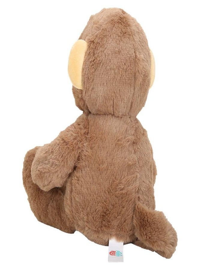 STRIDERS Monkey Plush Soft Toy Baby - Brown 14" | Cute Stuffed Animal for Kids | Huggable Cuddly Monkey for Girls & Boys | Soft Plush for Playtime - Image 4