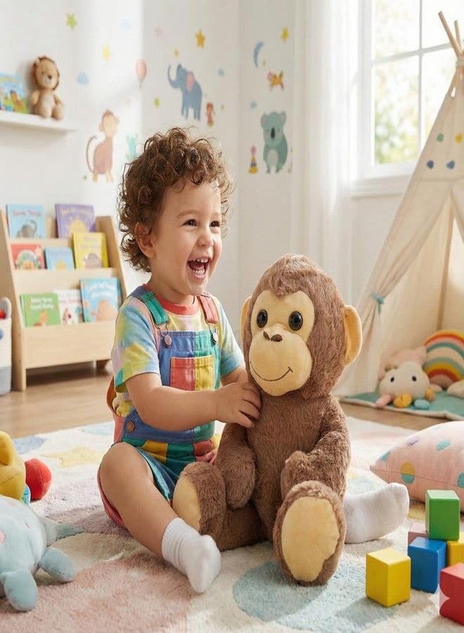 STRIDERS Monkey Plush Soft Toy Baby - Brown 14" | Cute Stuffed Animal for Kids | Huggable Cuddly Monkey for Girls & Boys | Soft Plush for Playtime - Image 5