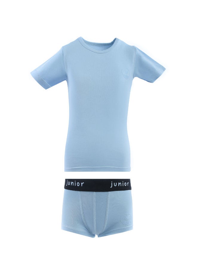 Junior High Quality Cotton Blend and Comfy Boys'set "Short sleeve flannel with Boxer" 