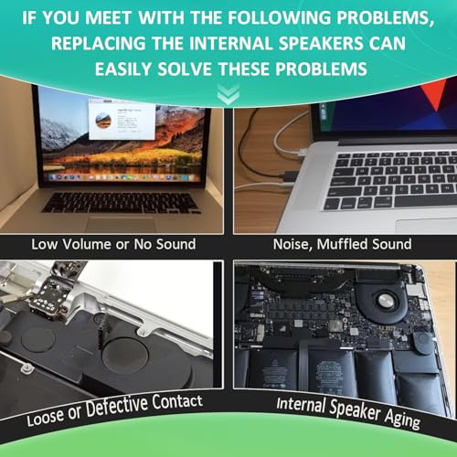 YWLRONG Speaker for MacBook Pro 13 inch Retina A1502 Loud Speaker Replacement for MacBook Pro 13 inch Retina A1502 2012 2013 2014 2015 Left and Right Internal Loudspeaker Buzzer Assembly with Repair Tools - Image 2
