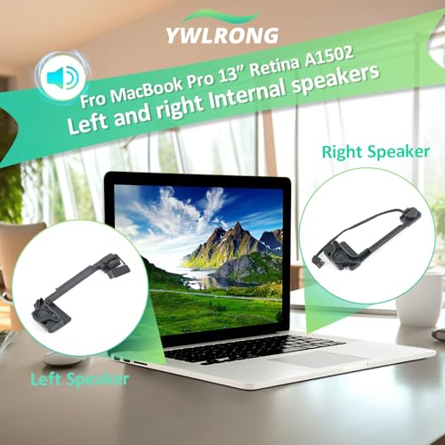 YWLRONG Speaker for MacBook Pro 13 inch Retina A1502 Loud Speaker Replacement for MacBook Pro 13 inch Retina A1502 2012 2013 2014 2015 Left and Right Internal Loudspeaker Buzzer Assembly with Repair Tools - Image 3