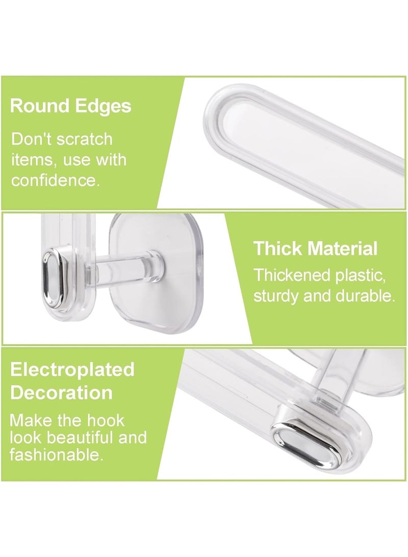 4Pcs Transparent Plastic Self-Adhesive L Shaped Curtain Tieback Hooks, No Drilling Required, Multi-Purpose Hooks for Home - Image 4