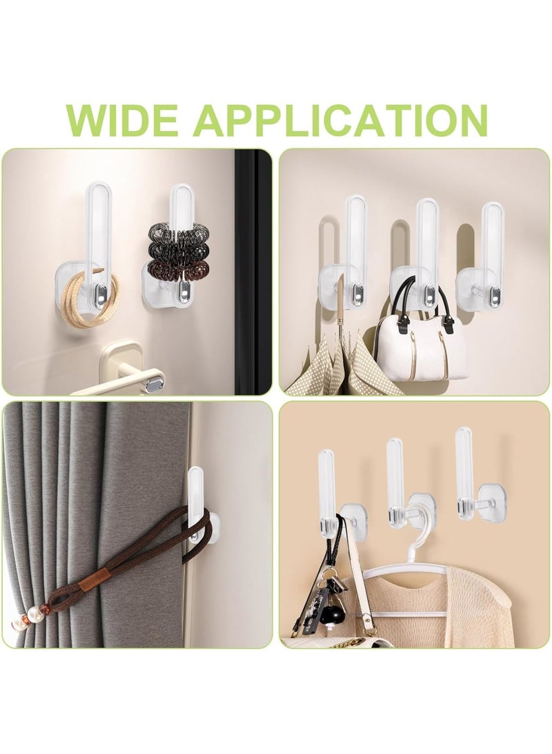 4Pcs Transparent Plastic Self-Adhesive L Shaped Curtain Tieback Hooks, No Drilling Required, Multi-Purpose Hooks for Home - Image 3