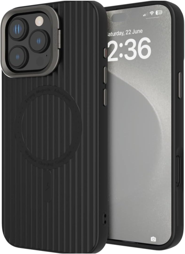 TWEGGON - iPhone 16 Pro Case, Protective Case Cover with Camera Stand and Magsafe for Apple iPhone 16 Pro Black - Image 1