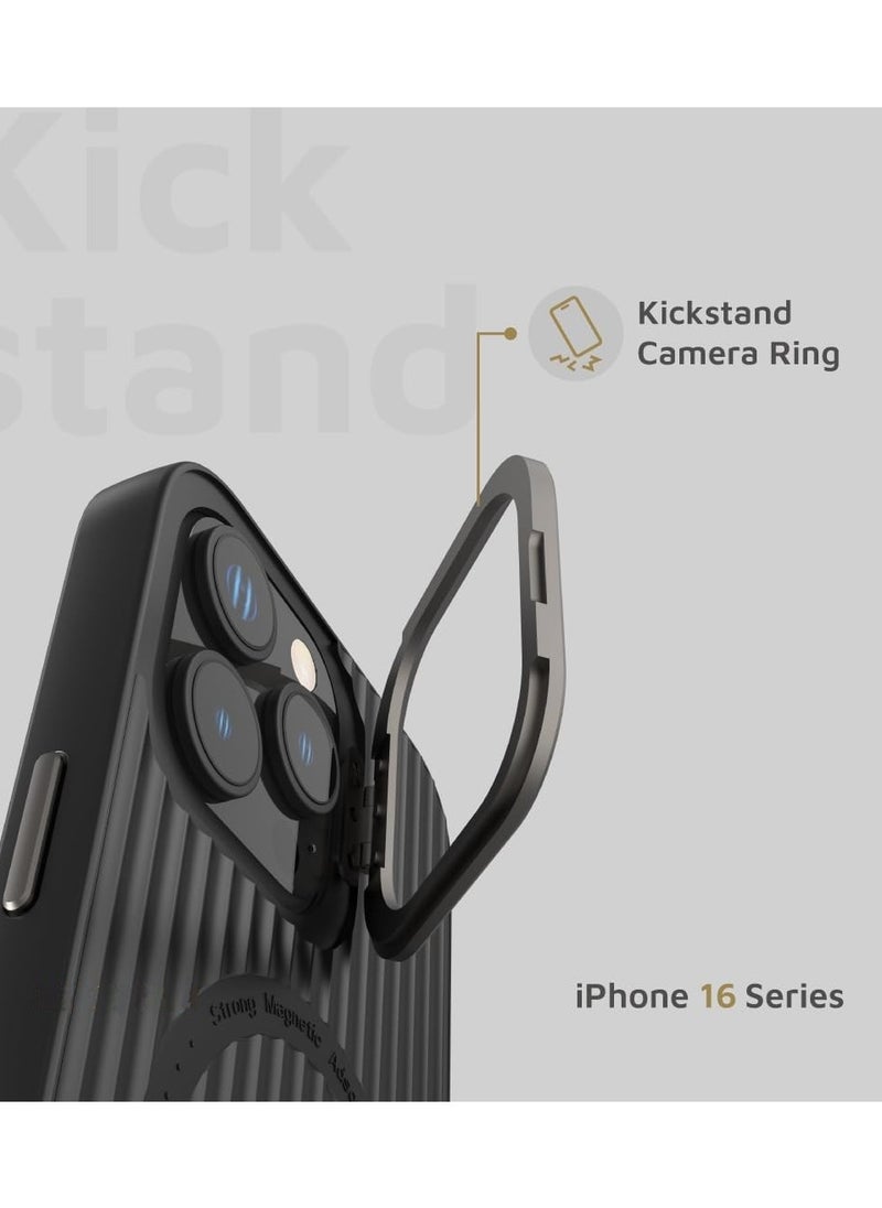 TWEGGON - iPhone 16 Pro Case, Protective Case Cover with Camera Stand and Magsafe for Apple iPhone 16 Pro Black - Image 1