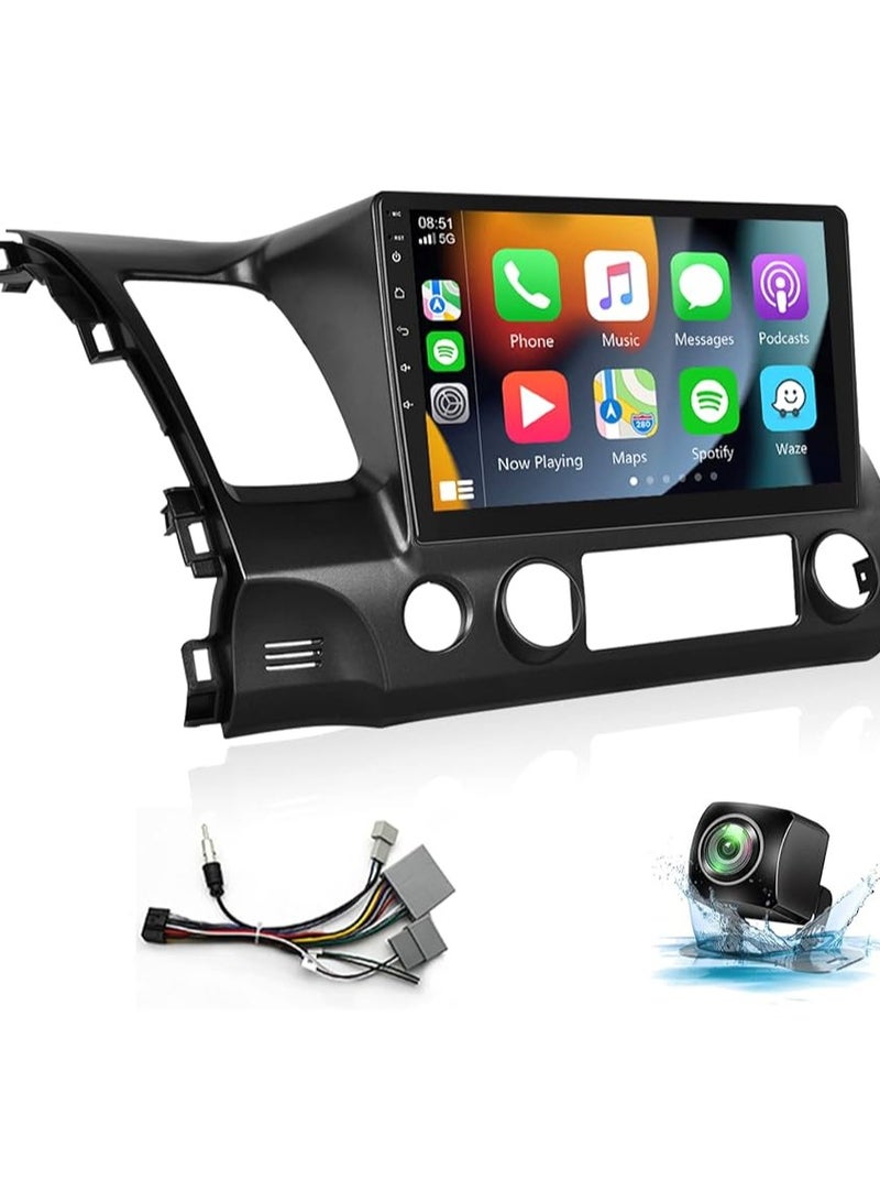 راديو أندرويد متقدم لسيارة هوندا سيفيك 2008-2011 - ضمان لمدة عامين، ذاكرة وصول عشوائي 4 جيجا بايت، سعة تخزين 32 جيجا بايت، Apple CarPlay وAndroid Auto، كاميرا رؤية ليلية مجانية ونظام ملاحة - Image 1