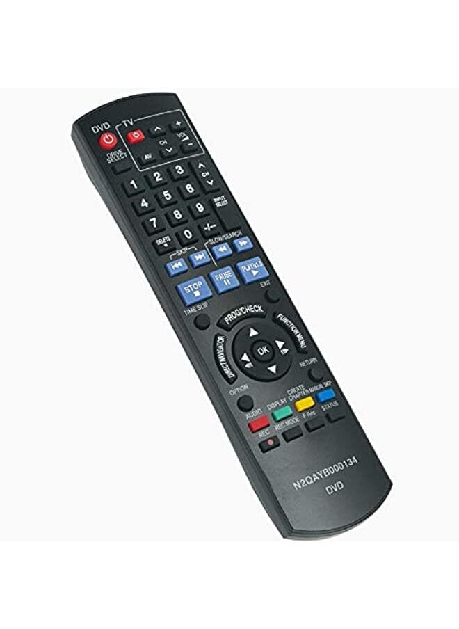 Zaboon - New N2Qayb000134 Remote Control Fit For Panasonic Dvd Recorder Dmr-Ex77 Dmr-Ex87 Dmr-Eh57 Dmr-Eh67 Dmr-Eh68 Dmr-Eh58 Dmreh57 Dmreh67 Dmreh68 Dmreh58 Without G-Code Key - Image 1