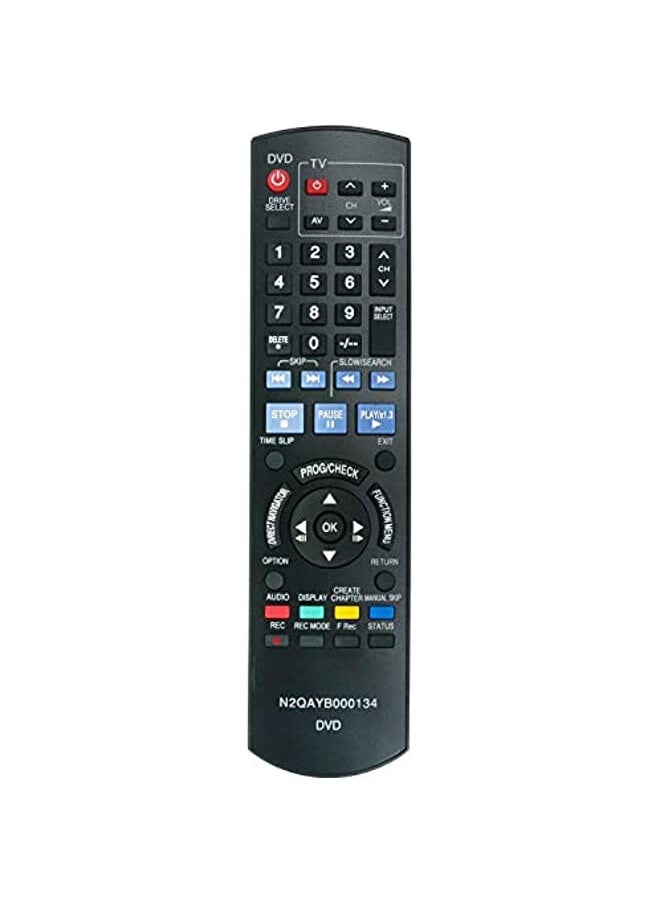 Zaboon - New N2Qayb000134 Remote Control Fit For Panasonic Dvd Recorder Dmr-Ex77 Dmr-Ex87 Dmr-Eh57 Dmr-Eh67 Dmr-Eh68 Dmr-Eh58 Dmreh57 Dmreh67 Dmreh68 Dmreh58 Without G-Code Key - Image 1