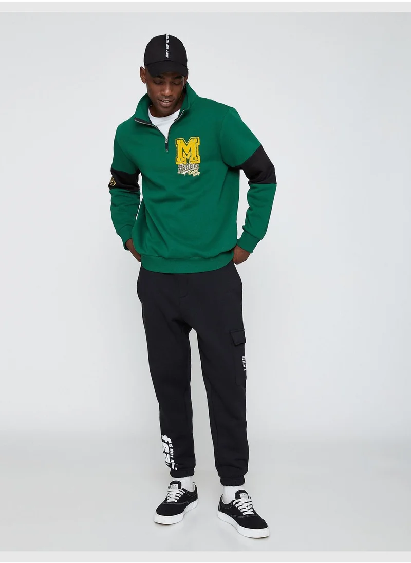 كوتون Slogan Printed Sweatpants Drawstring