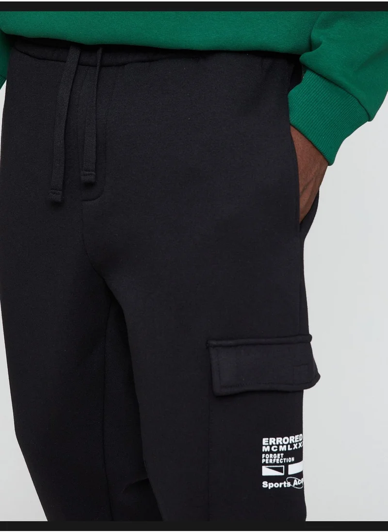 كوتون Slogan Printed Sweatpants Drawstring