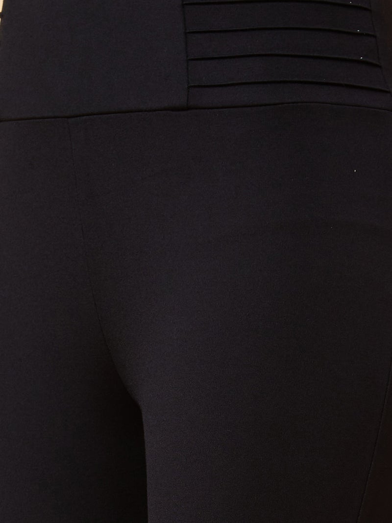 globus Women Stretchable High Waist Skinny Fit Formal Treggings - Image 4