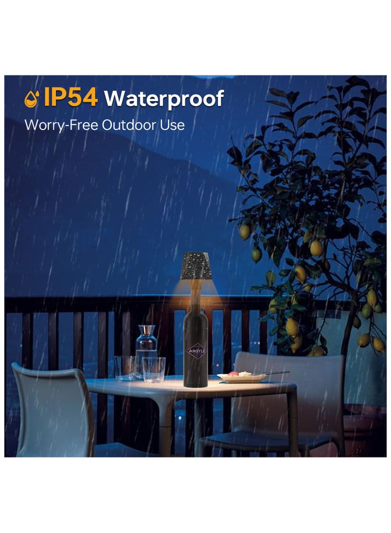 SYOSI مصباح طاولة LED، مصباح زجاجة نبيذ LED، مع وضع إضاءة التنفس RGB، مصباح طاولة لمسة محمول بدون سلك، 3 ألوان خافتة غير محدودة لإضاءة زجاجات النبيذ الزخرفية، للمقاهي، والمطاعم (أسود) - Image 4