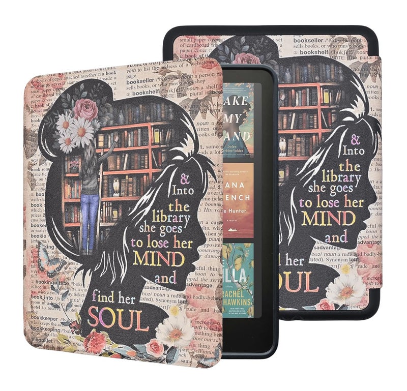 Tpacc Case for All-New Kindle Paperwhite 12th Gen 2024 and Kindle Colorsoft Signature Edition, Book Lovers Gifts Lightweight PU Leather Protective Cover with Auto Sleep Wake Hand Strap - Image 1