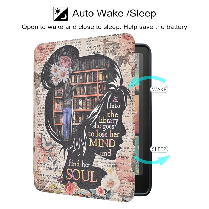 Tpacc Case for All-New Kindle Paperwhite 12th Gen 2024 and Kindle Colorsoft Signature Edition, Book Lovers Gifts Lightweight PU Leather Protective Cover with Auto Sleep Wake Hand Strap - Image 5