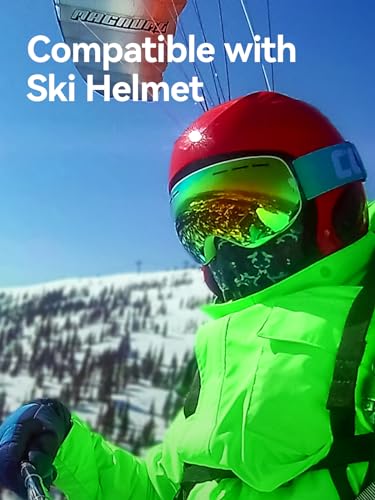 COPOZZ Ski Goggles, G1 OTG Snowboard Snow Goggles for Men Women Youth, Interchangeable Double Layer Anti Fog UV Protection Lens, Polarized Goggles Available (G1-Black Frame Amber Lens(VLT 40.2%)) - Image 5