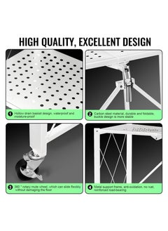 SKY-TOUCH Foldable Storage Shelves 5 Tier Storage Racks Kitchen Cabinet Shelf Storage Multipurpose Rack for Living Room Bedroom Kitchen Garage Easy Assembly White  - Image 5