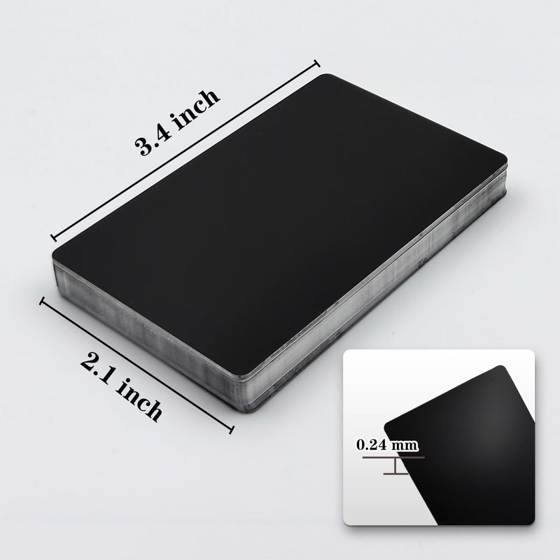 Knypeth 50 Pcs Metal Business Cards Blanks,Laser Engraving Blanks Aluminium,Can Engrave Any of Your Favorite Images and Text onto Metal Cards.86 x 54 mm(0.24mm Thickness) - Image 2