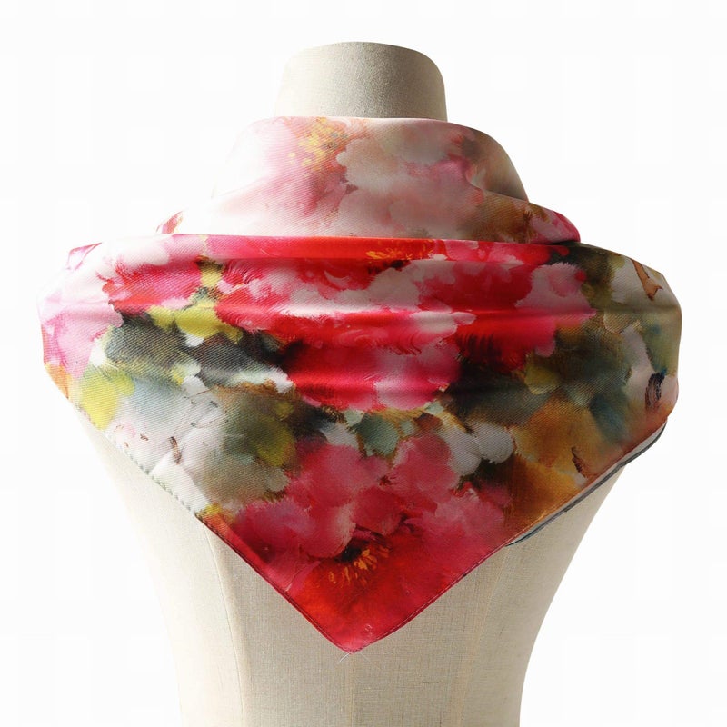 vimate 100% Silk Head Scarf, 35 Inch Pure Silk Hair Scarf Handband For Women Sleeping Natural Hair (Pattern 15) - Image 2