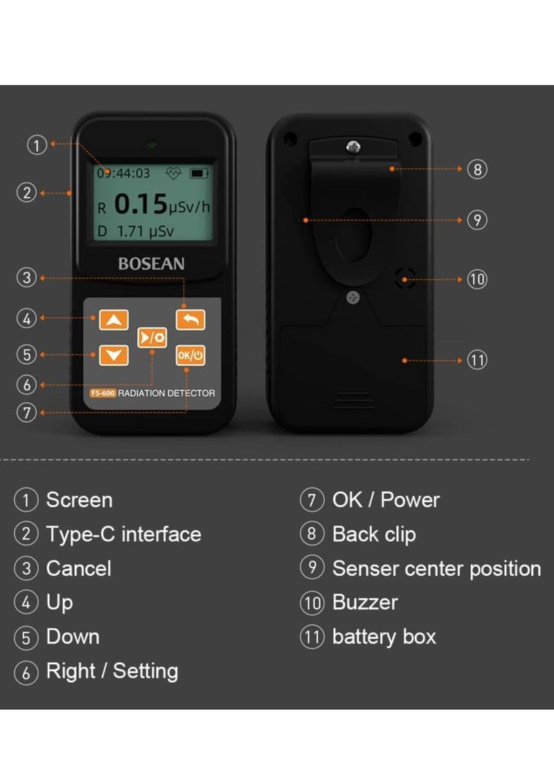 Geiger Counter Nuclear Radiation Detector Dosage Alarm Professional High Accuracy Radioactive Meter Beta Gamma X-ray Data Tester Marble Dosimeter (Black) - pzsku/ZB0872D213309D59D5D01Z/45/_/1702017966/a364be2f-3ea7-4adb-b28a-6ae2927482fa