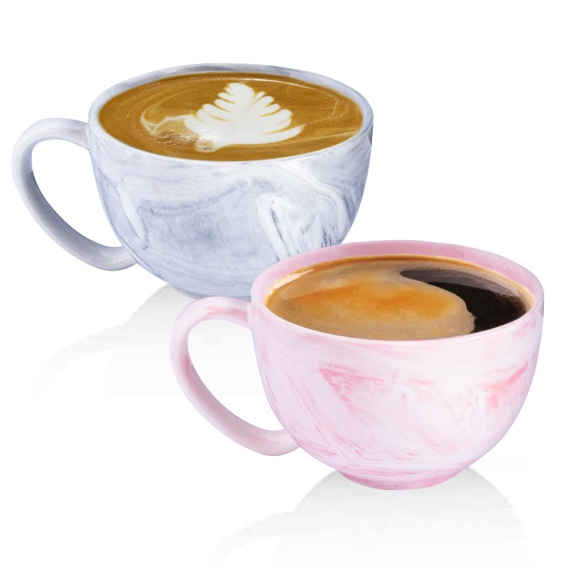 Yundu 20 oz Mr and Mrs Coffee Mugs, Wedding Gifts, Engagement Gifts for Couples, Bridal Gift, Ceramic Marble Coffee Mug Set of 2 - Image 1