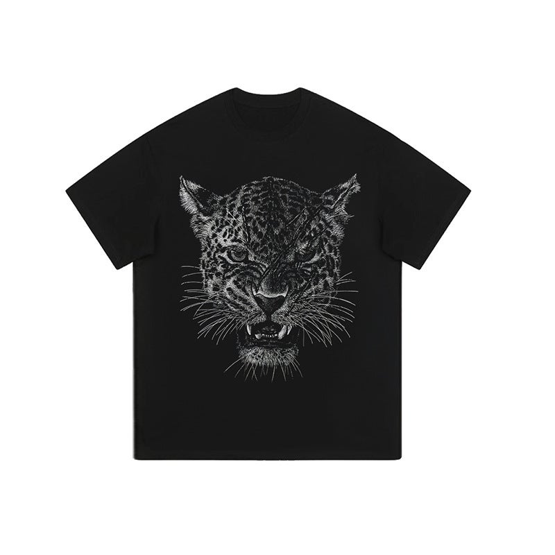Hiphop National Trendy Heavy Washing Old Half Sleeve T-Shirt Men'S And Women'S Hip Hop Loose All-Match Antique Short Sleeve Tee - Image 1