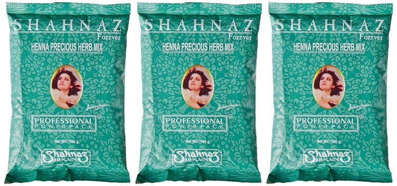 Shahnaz Husain شهنواز حسين مسحوق الحناء الاحترافي القوي مزيج الأعشاب الثمينة 100 جرام × 3 - Image 1