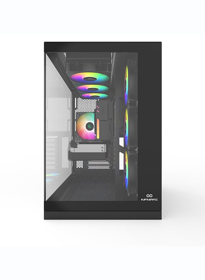 انفني ارك INFINIARC 5060 Gaming Desktop PC (Intel Core Ultra 5, RTX 5060 8G GPU, 16GB DDR5 RAM, 1TB SSD, B860 Motherboard, CUBE Case, Digital Air Cooler ARGB, 750W Gold PSU, Windows PRO) Black Black - Image 4
