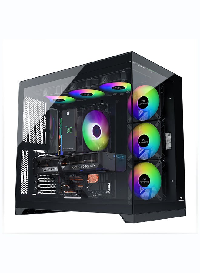 انفني ارك INFINIARC 5060 Gaming Desktop PC (Intel Core Ultra 5, RTX 5060 8G GPU, 16GB DDR5 RAM, 1TB SSD, B860 Motherboard, CUBE Case, Digital Air Cooler ARGB, 750W Gold PSU, Windows PRO) Black Black - Image 3