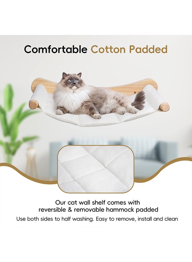 Lsgddm Cat Wall Hammock, Cat Climbing Shelves with 2 Steps, Wall Mounted Furniture Bed and Perches for Climbing, Sleeping, Playing, for Indoor Large Cats or Kitty - Image 3