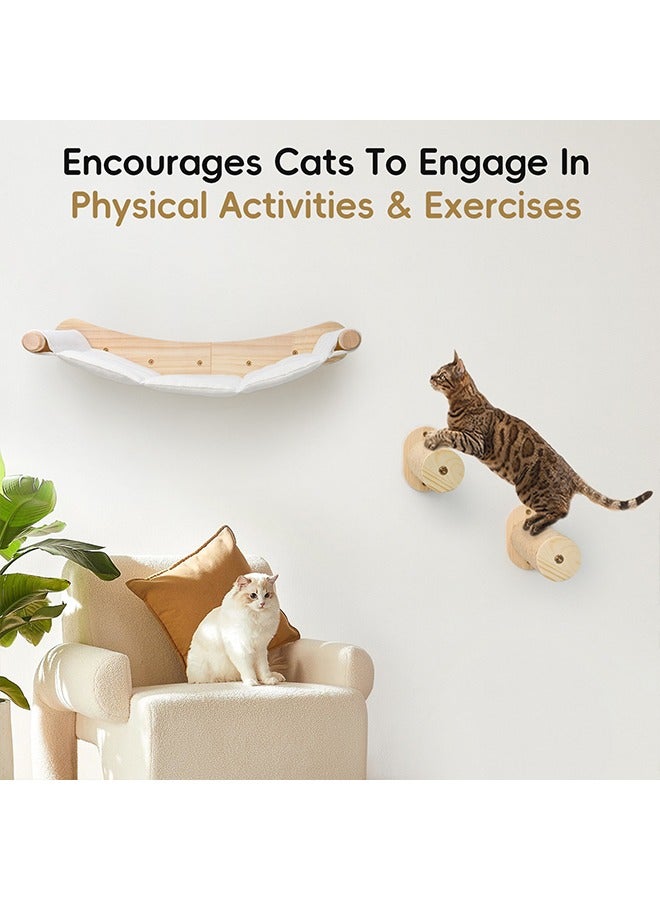 Lsgddm Cat Wall Hammock, Cat Climbing Shelves with 2 Steps, Wall Mounted Furniture Bed and Perches for Climbing, Sleeping, Playing, for Indoor Large Cats or Kitty - Image 4