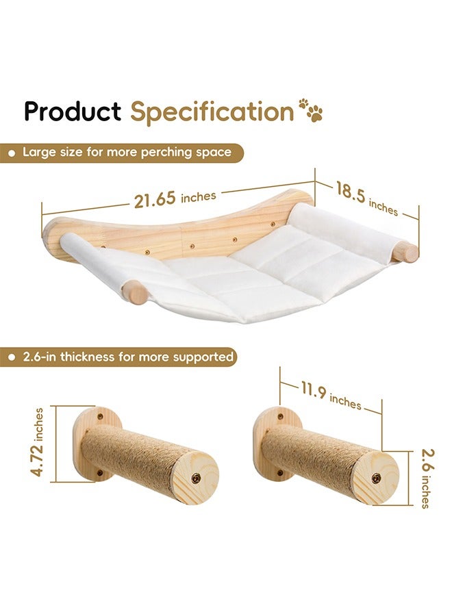 Lsgddm Cat Wall Hammock, Cat Climbing Shelves with 2 Steps, Wall Mounted Furniture Bed and Perches for Climbing, Sleeping, Playing, for Indoor Large Cats or Kitty - Image 5