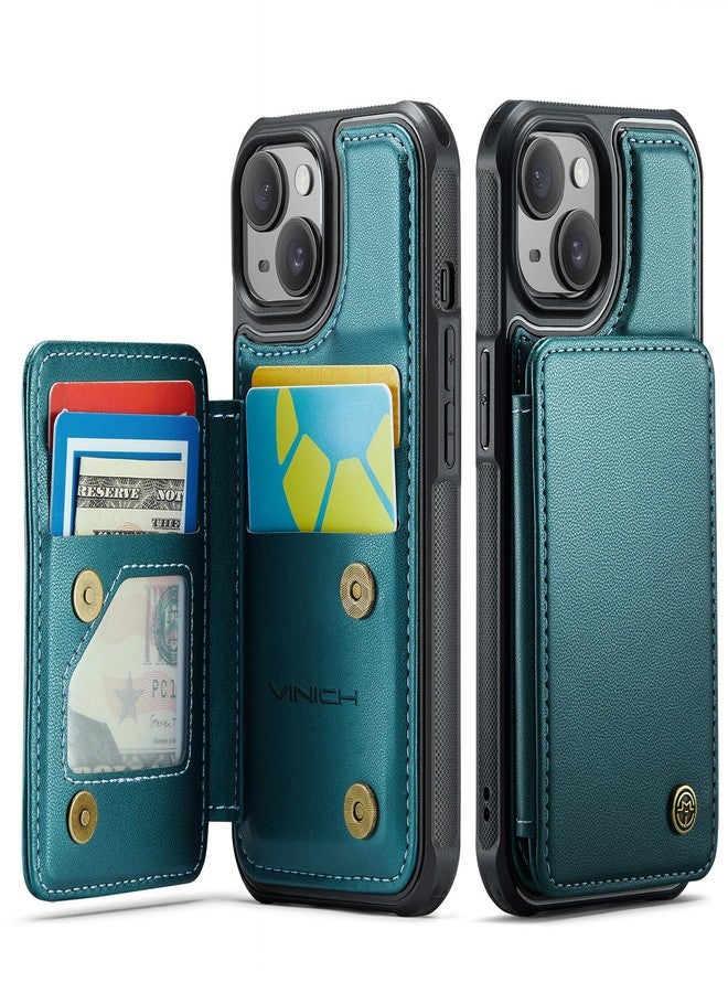 Vinich for iPhone 13 Pro Wallet Case with Card Holder, RFID Blocking Credit Slots Kickstand Shockproof Phone Cover for Women Men, Purple - Image 1