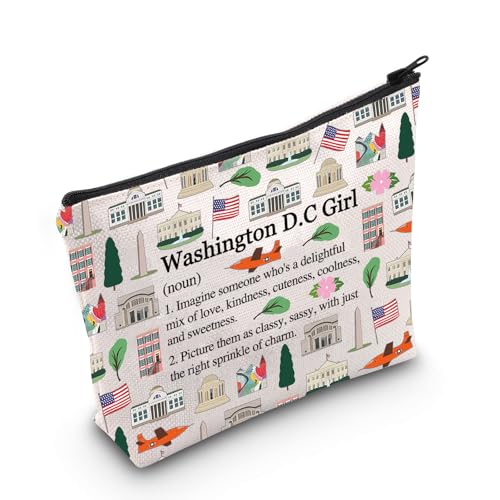 MEIKIUP Washington DC Travel Makeup Bag Washington State Cosmetic Bag Washington DC Trip Gift Washington Souvenir Washington DC Bag - Image 1