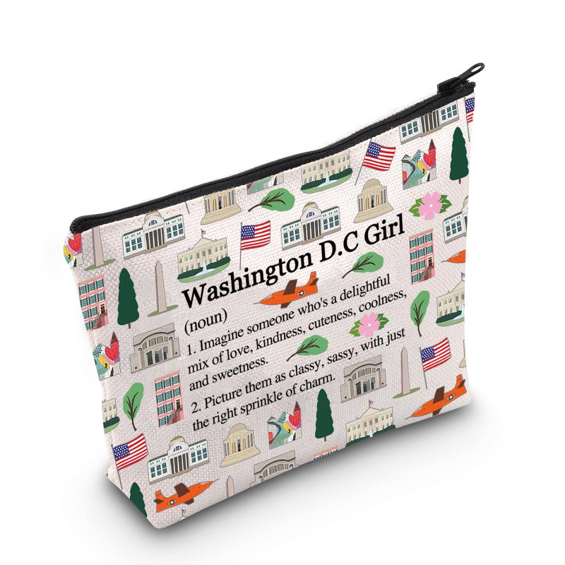 MEIKIUP Washington DC Travel Makeup Bag Washington State Cosmetic Bag Washington DC Trip Gift Washington Souvenir Washington DC Bag - Image 2