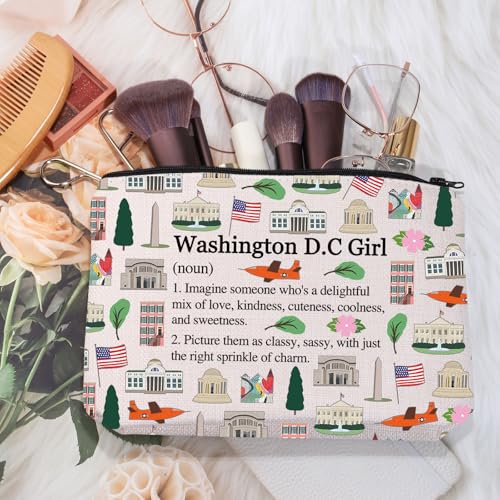MEIKIUP Washington DC Travel Makeup Bag Washington State Cosmetic Bag Washington DC Trip Gift Washington Souvenir Washington DC Bag - Image 3