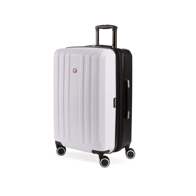 SWISSGEAR حقائب سفر سويس جير 8028 الصلبة القابلة للتوسيع، أسود/أبيض، كبيرة مقاس 28 إنش، مفحوصة - Image 1