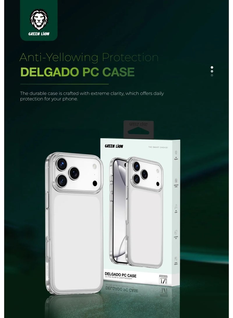 جرين ليون جراب ديلجادو لجهاز iPhone 17 Pro max PC / مقاوم للماء / قوي وعملي / خفيف الوزن / مضاد لبصمات الأصابع / وضوح عالي - أبيض - Image 2