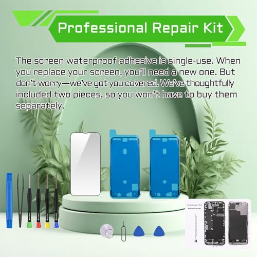 DGSCSMY Screen Replacement for iPhone 15 Pro 6.1" LCD Display Digitizer 3D Touch Waterproof Adhesive Sticker Magnetic Screw Mat Full Assembly Repair Fix Tools Kit A3102 A2848 A3101 A3104 - Image 5