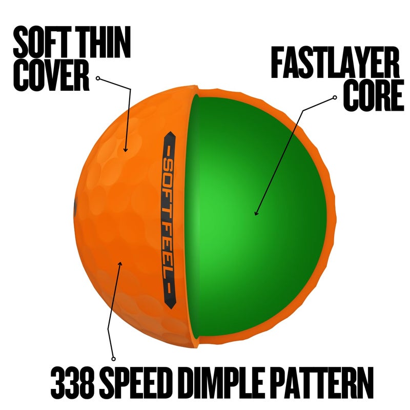 Srixon Soft Feel Golf Balls, Soft Feel 14, Brite Orange - Image 5