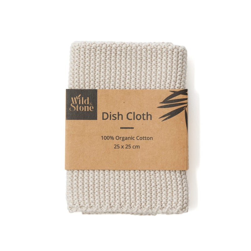 Wild Stone Wild & Stone | Organic Cotton Dish Cloth | Eco-Friendly Kitchen Cloth | Biodegradable & Compostable Cleaning Cloth | Beach Sand - Image 1