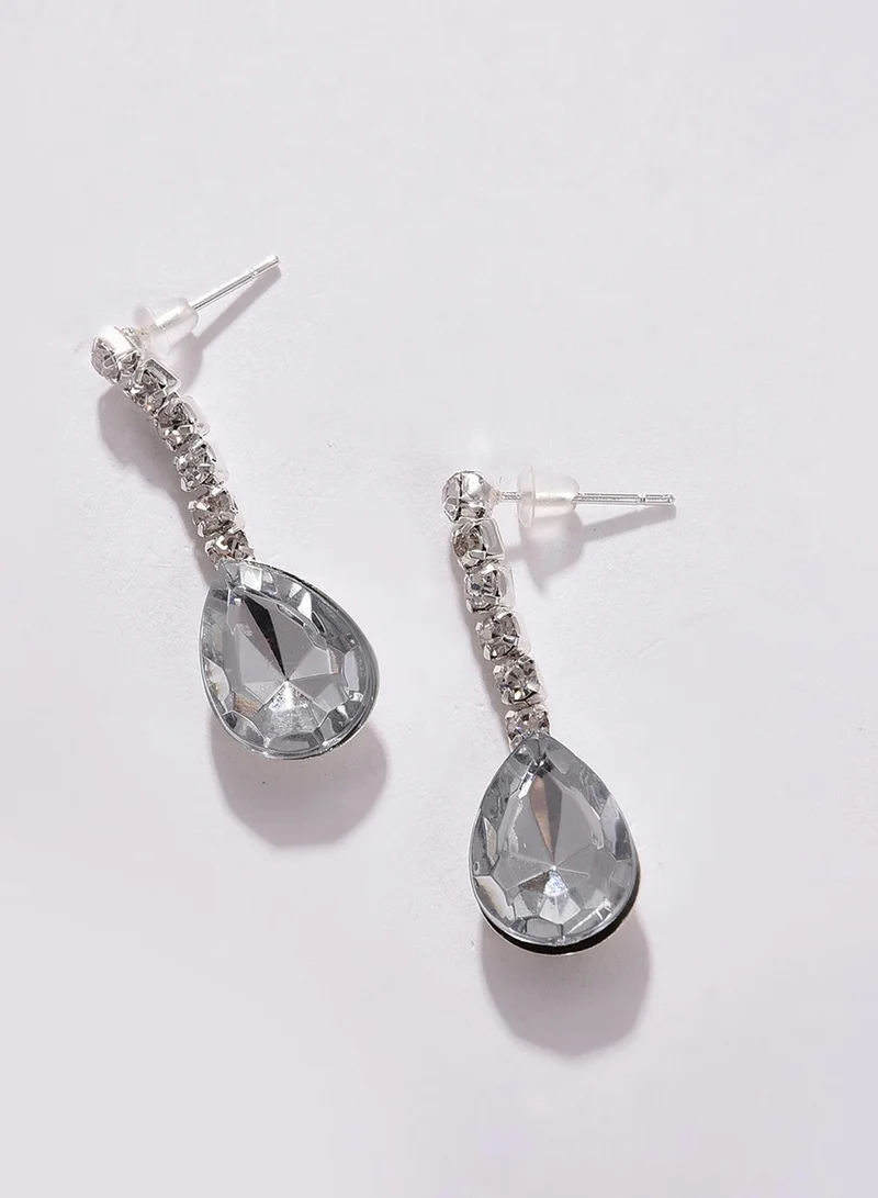 SOHI White Stones-Studded Artificial Jewellery Set