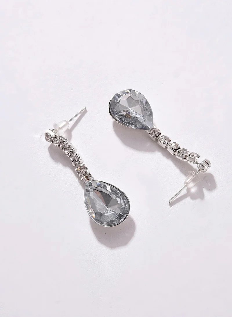SOHI White Stones-Studded Artificial Jewellery Set