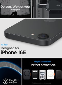 Spigen Ultra Hybrid MagFit for iPhone 16E Case Cover with MagSafe (2025) - Zero One Black  - Image 2