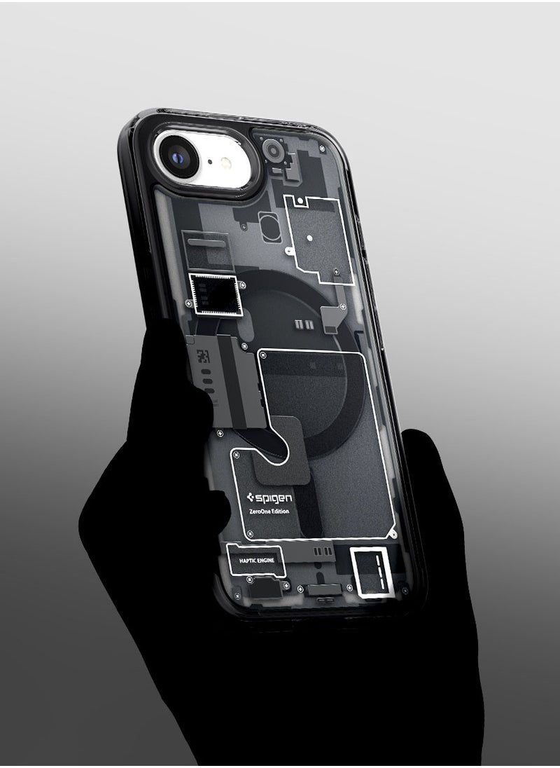 Spigen - Ultra Hybrid MagFit for iPhone 16E Case Cover with MagSafe (2025) - Zero One Black - Image 1